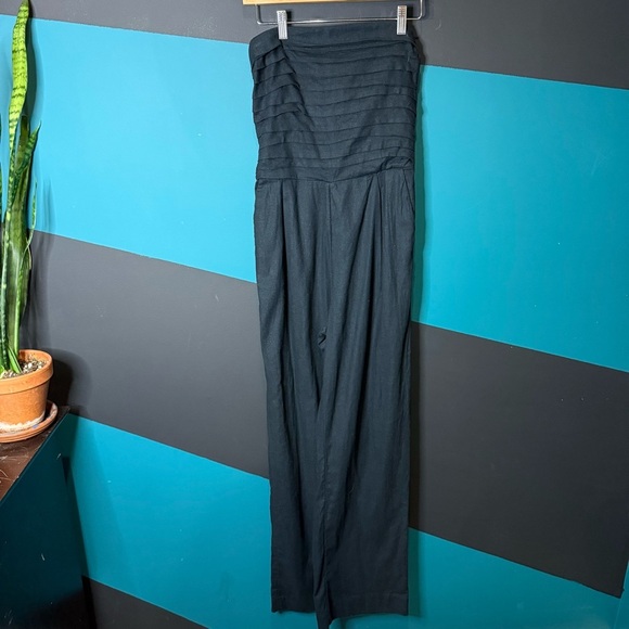 Abercrombie & Fitch Black Strapless Jumpsuit Flare - Picture 4 of 13